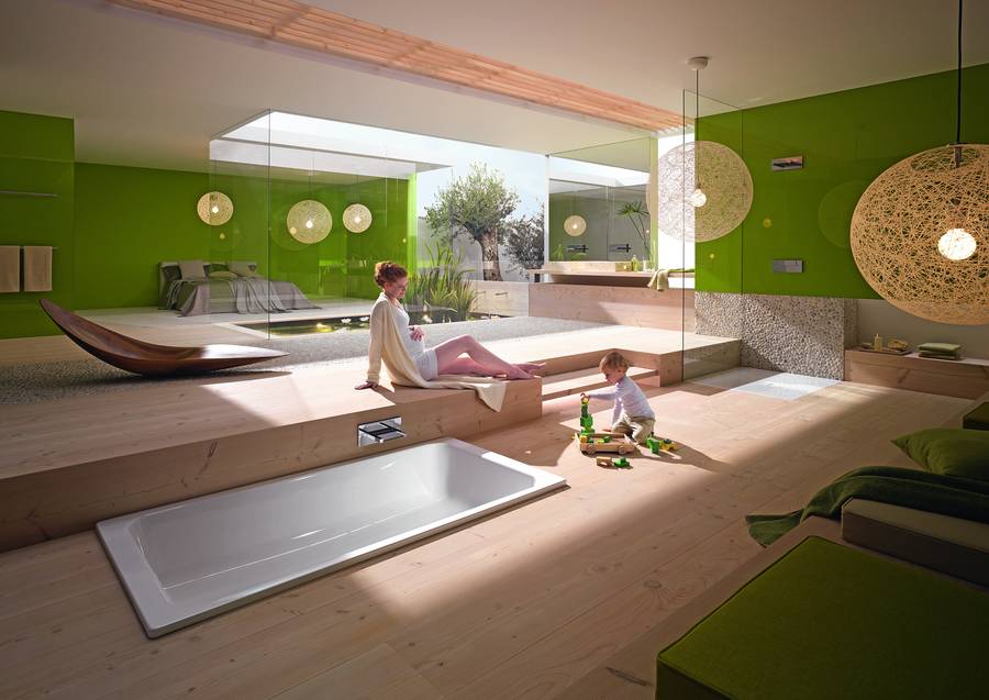 Der siegeszug des badezimmers Schlafzimmer und wohnzimmer in einem